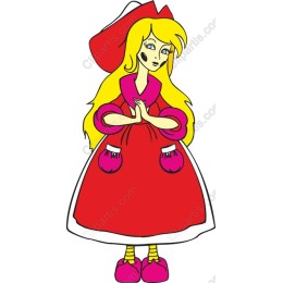Charming Fairy Tale Character in Red Dress