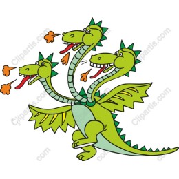 Vibrant Three-Headed Dragon