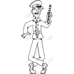Playful Cartoon Officer