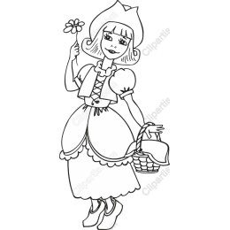Whimsical Girl with Flower and Basket