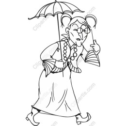 Vintage Lady with Umbrella