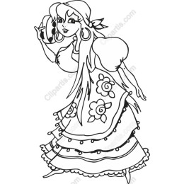 Dancing Lady in Traditional Attire