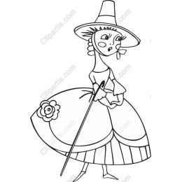 Whimsical Woman in Traditional Dress