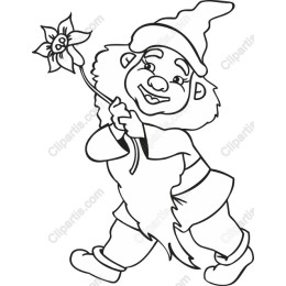 Cheerful Gnome with Flower
