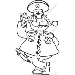 Whimsical Cartoon Military Officer
