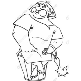 Joyful Character in a Bucket