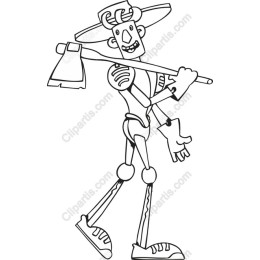Cartoon Character with a Tool