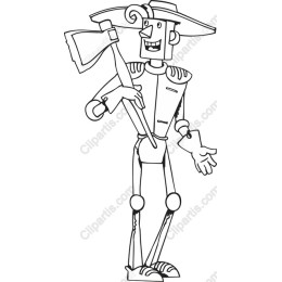 Whimsical Cartoon Character with Axe