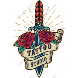 Tattoo Studio Sword and Roses
