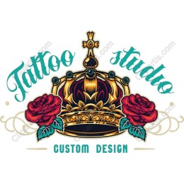 Tattoo Studio Crown and Roses