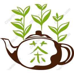 Traditional Teapot with Green Tea Leaves