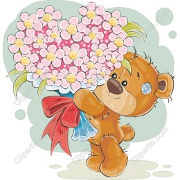Sweet Bear with Bouquet