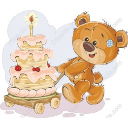 Bear with Birthday Cake