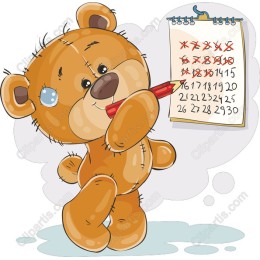 Teddy Bear with Calendar
