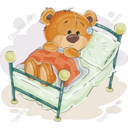 Cute Teddy Bear in Bed