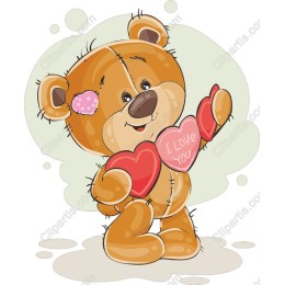 Heartwarming Teddy Bear with I Love You Hearts