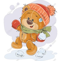 Joyful Teddy Bear Winter