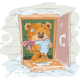 Charming Teddy Bear in Icebox