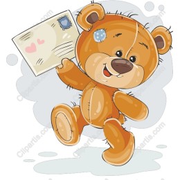 Cute Teddy Bear with Envelope