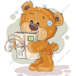 Whimsical Bear with Books