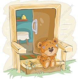 Teddy Bear on Rustic Chair