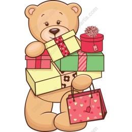 Adorable Bear with Gift Boxes