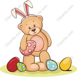 Easter Teddy Bear with Bunny Ears