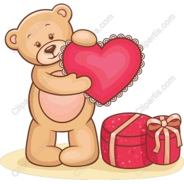 Charming Teddy Bear Holding Heart
