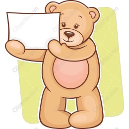 Cute Bear with Blank Sign