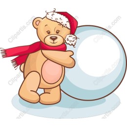 Festive Bear with Snowball