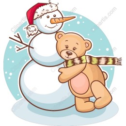 Holiday Joy: Snowman and Teddy Bear