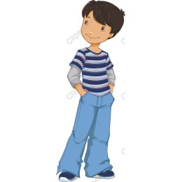 Cheerful Young Boy in and