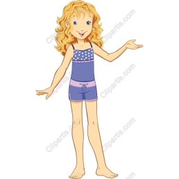 Cheerful Girl in Swimsuit