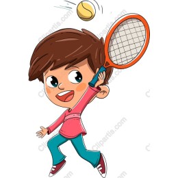 Tennis Fun: Cheerful Child