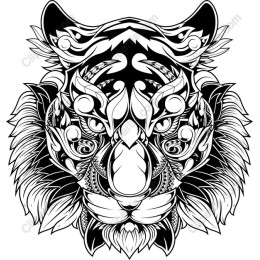 Geometric Tiger Head
