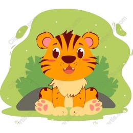 Cute Cartoon Baby Tiger