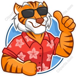 Tropical Tiger in Colorful Hawaiian Shirt