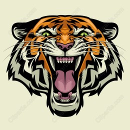 Fierce Roaring Tiger Head
