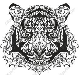 Floral Tiger Head
