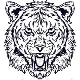 Fierce Roaring Tiger Head