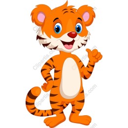 Cheerful Cartoon Tiger