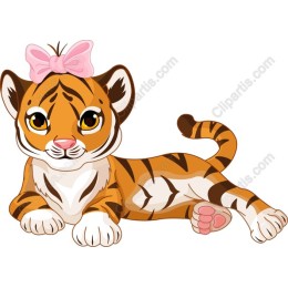 Cute Baby Tiger with Bow