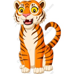 Cheerful Cartoon Tiger