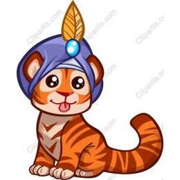 Whimsical Cartoon Tiger with Turban