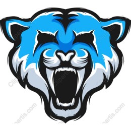 Fierce Blue Bear Head