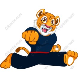 Dynamic Cartoon Tiger Martial Artist