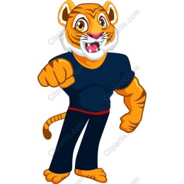 Sporty Cartoon Tiger