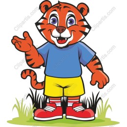 Cheerful Cartoon Tiger