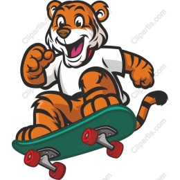 Skateboarding Tiger