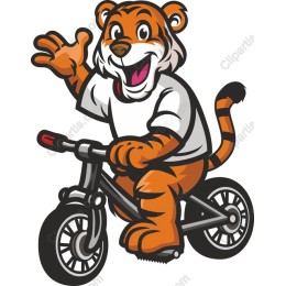 Cheerful Tiger Riding a Bicycle